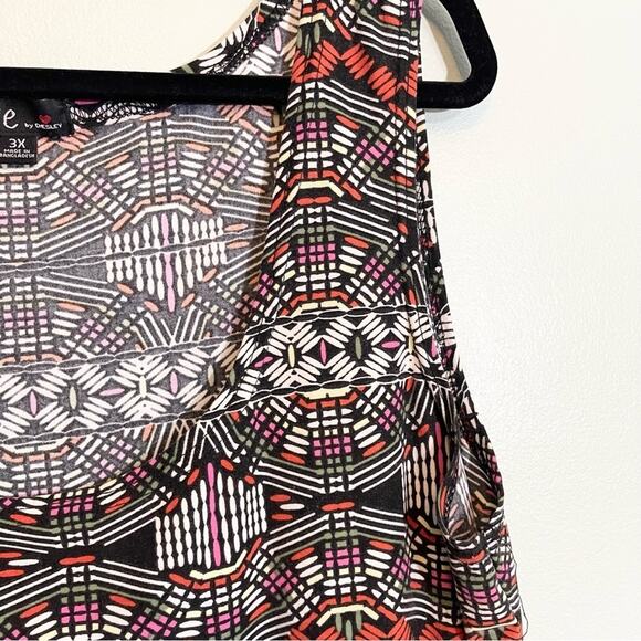 Love By Chesley Stretch Printed Scoop Neck Sleeveless Bodycon Dress Brown 2X - Picture 11 of 13